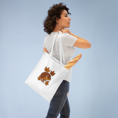 Herbst Igel Jutebeutel – Lustige Stofftasche mit Cartoon-Design, Sonnenbrille & Ahornblättern