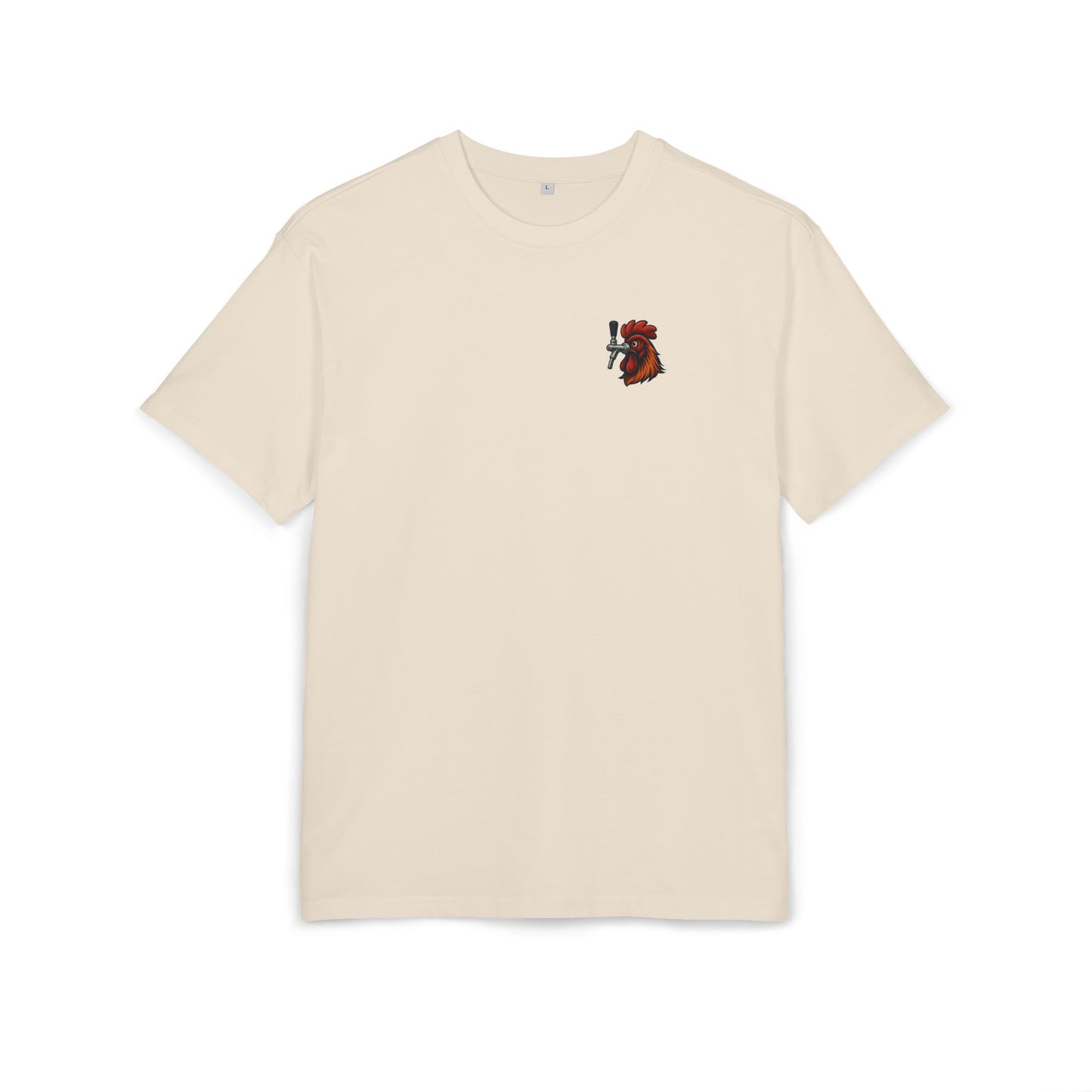 Bierhahn T-Shirt (Brustprint) – Lustiges Hahn mit Zapfhahn Motiv für Bierliebhaber & Grillfans – Unisex Funshirt