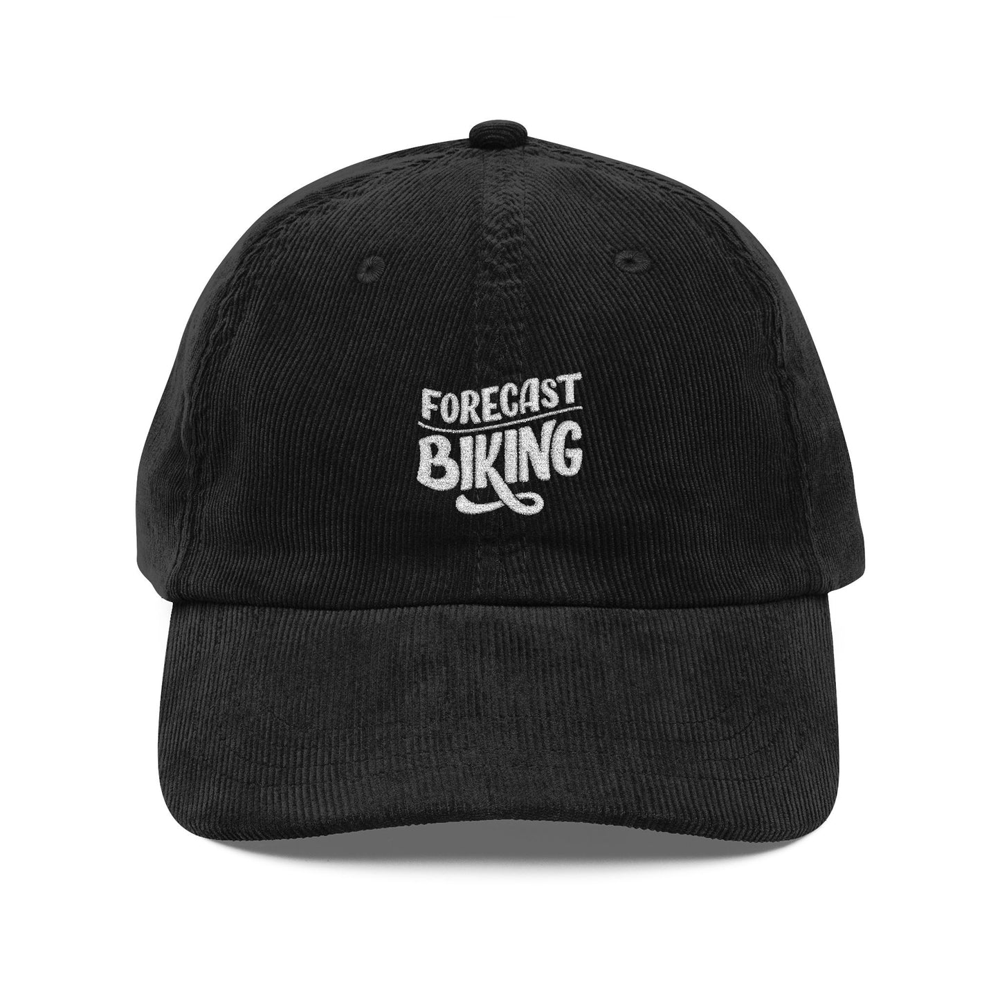 Forecast Biking Cord Cap – Retro Cord Basecap mit Stickerei - Good Vibes, Gift for Friends, Relaxed Fashion