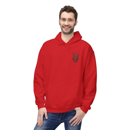 Wikinger Hoodie Unisex – Nordic Warrior Kapuzenpullover mit Bart & Helm Design | Viking Streetwear