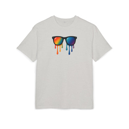 Melting Rainbow Shades T-Shirt (Brustprint) – Stylisches Unisex Shirt mit bunter Sonnenbrille & Farbverlauf | Cooles Sommer & Festival Design