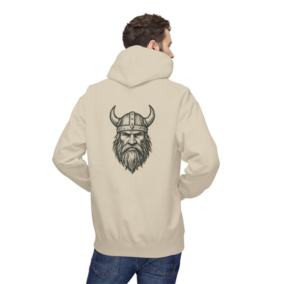 Wikinger Hoodie Unisex – Nordic Warrior Kapuzenpullover mit Bart & Helm Design | Viking Streetwear