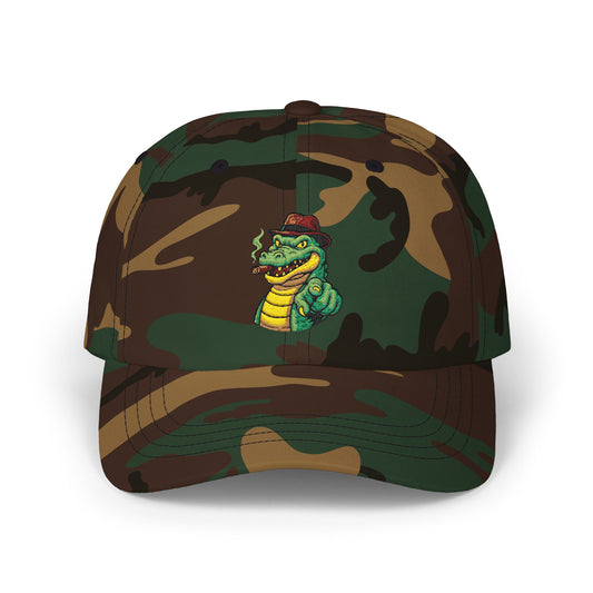 Gangster Alligator Cap – Coole Unisex Baseballcap mit Krokodil, Zigarre & Comic Design
