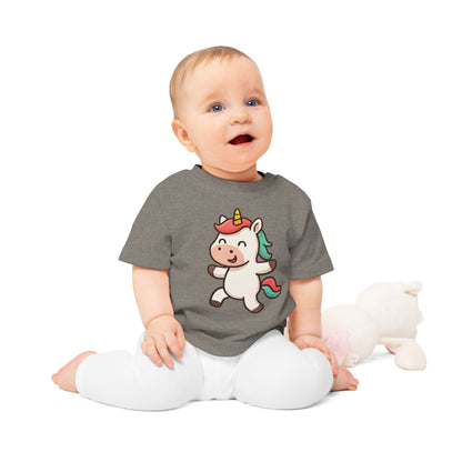 Baby T-Shirt „Happy Unicorn“ – Süßes Einhorn-Motiv, Bio-Baumwolle, nachhaltige Babybekleidung für kleine Träumer