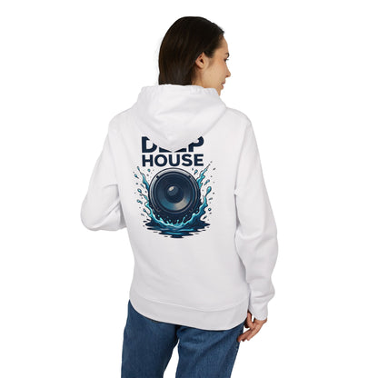 Deep House Hoodie (Rückenprint) – Stylischer Musik Hoodie mit Lautsprecher & Wasser Splash Design – Unisex EDM & Festival Streetwear