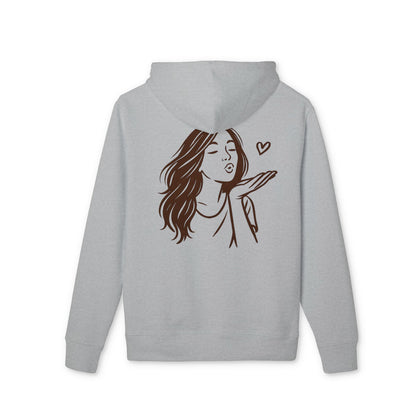 Kusshand Hoodie Unisex (Rückenprint) – Romantischer Love Hoodie mit Herz Motiv, Stylisches Geschenk für Valentinstag & Paare
