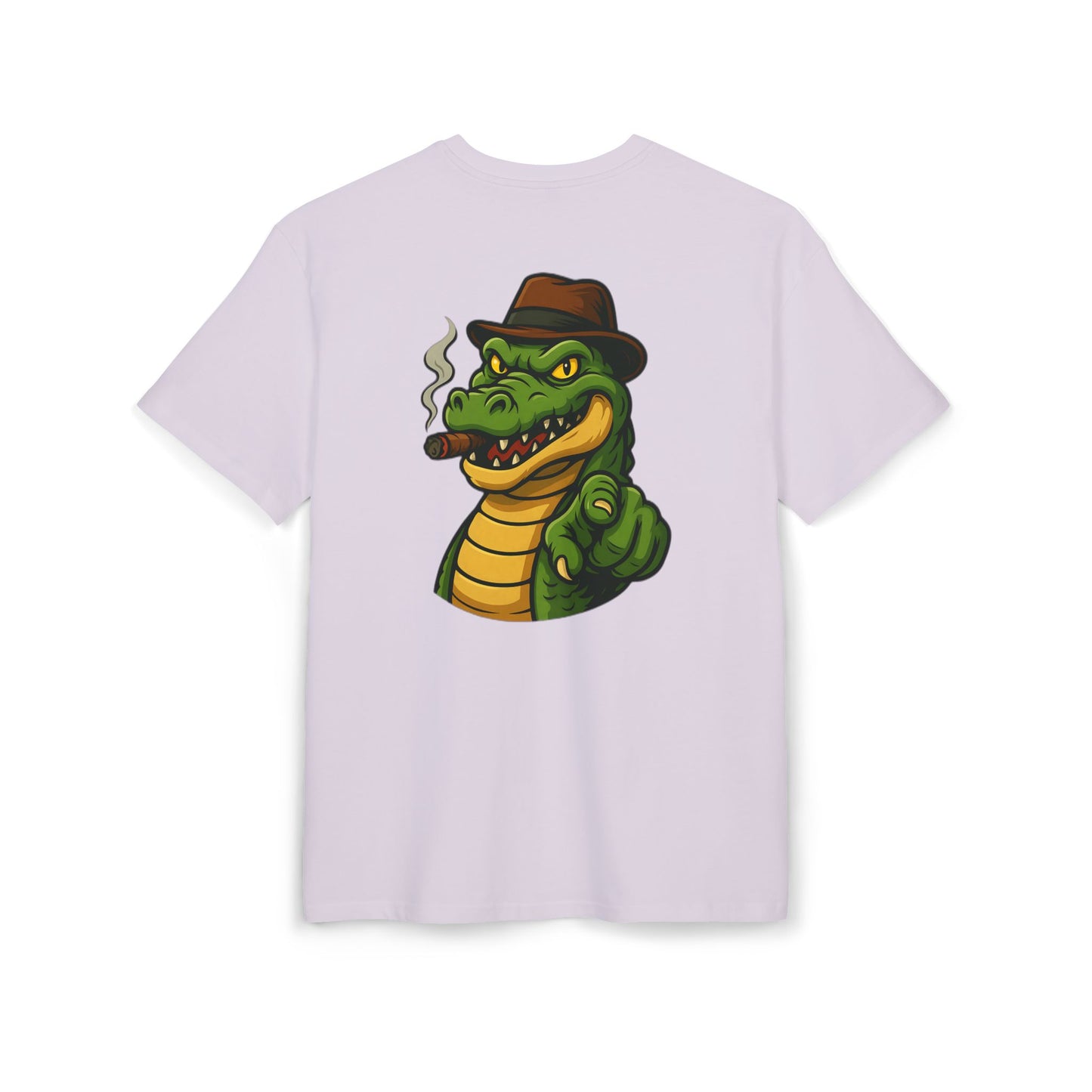Gangster Alligator T-Shirt (Rückenprint) – Cooles Unisex Shirt mit Zigarren-Krokodil im Retro Comic Style