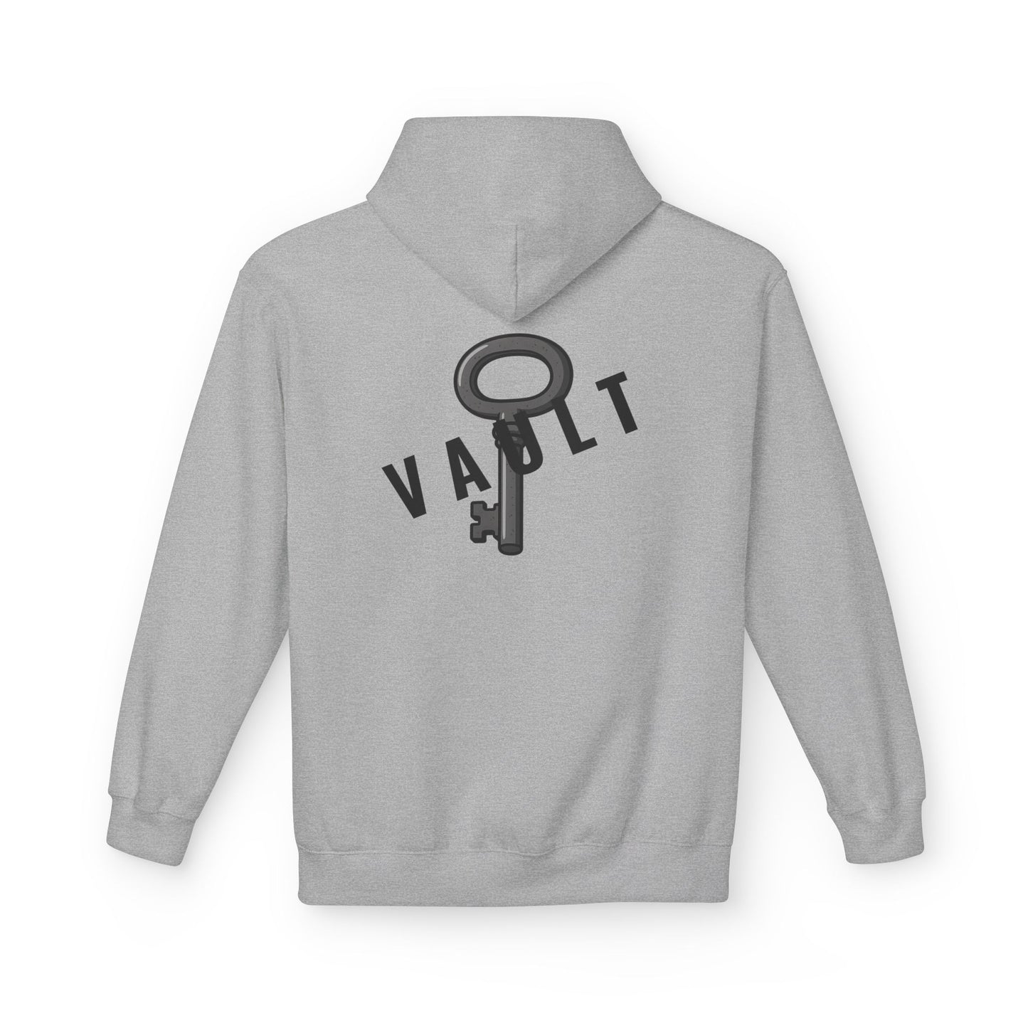 VAULT Hoodie mit Schlüssel-Design (Rückenprint) – Unisex Midweight Fleece | Nachhaltige Streetwear mit Komfort & Stil