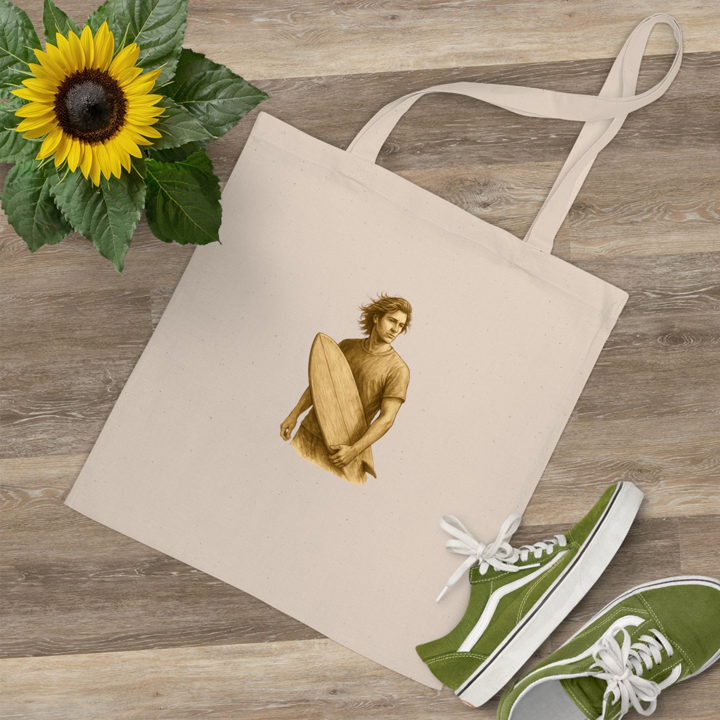Surfer Jutebeutel – Nachhaltige Stofftasche mit Surf Design | Unisex Beach Bag für Wellenreiter & Naturfreunde