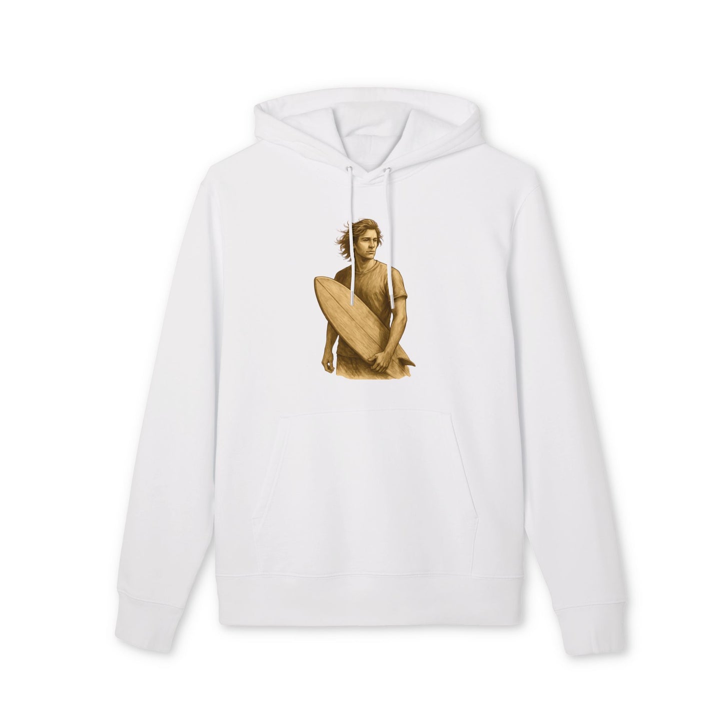 Surfer Hoodie Unisex (Brustprint) – Oversized Kapuzenpullover mit Surfer-Print | Retro Beach Style für Männer & Frauen