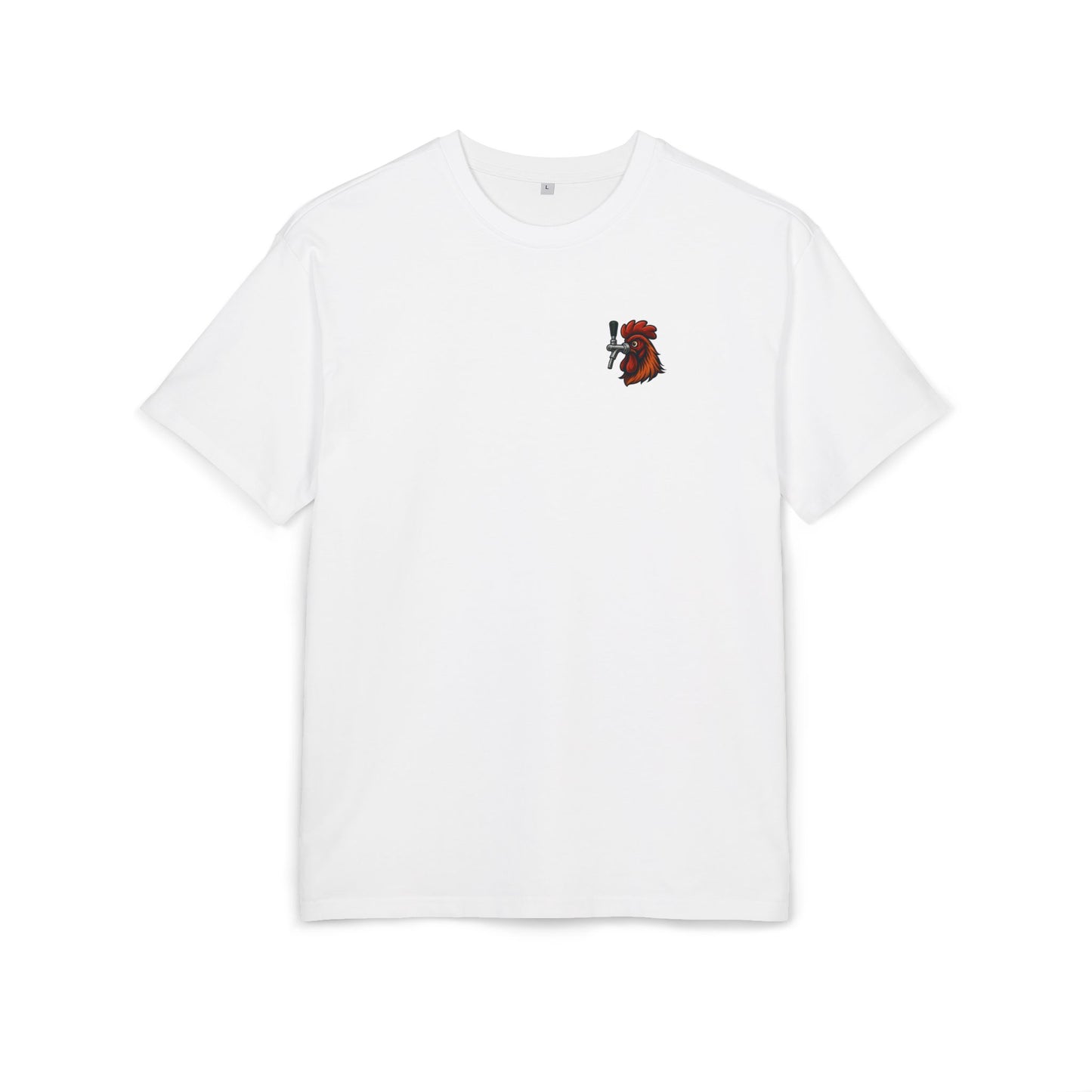 Bierhahn T-Shirt (Brustprint) – Lustiges Hahn mit Zapfhahn Motiv für Bierliebhaber & Grillfans – Unisex Funshirt