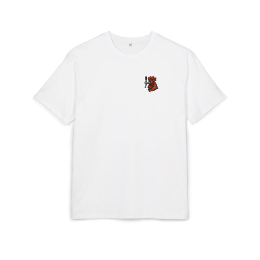 Bierhahn T-Shirt (Brustprint) – Lustiges Hahn mit Zapfhahn Motiv für Bierliebhaber & Grillfans – Unisex Funshirt
