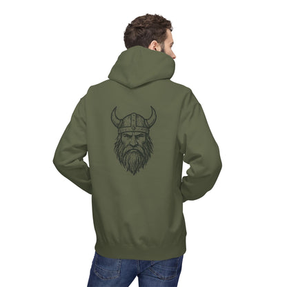 Wikinger Hoodie Unisex – Nordic Warrior Kapuzenpullover mit Bart & Helm Design | Viking Streetwear