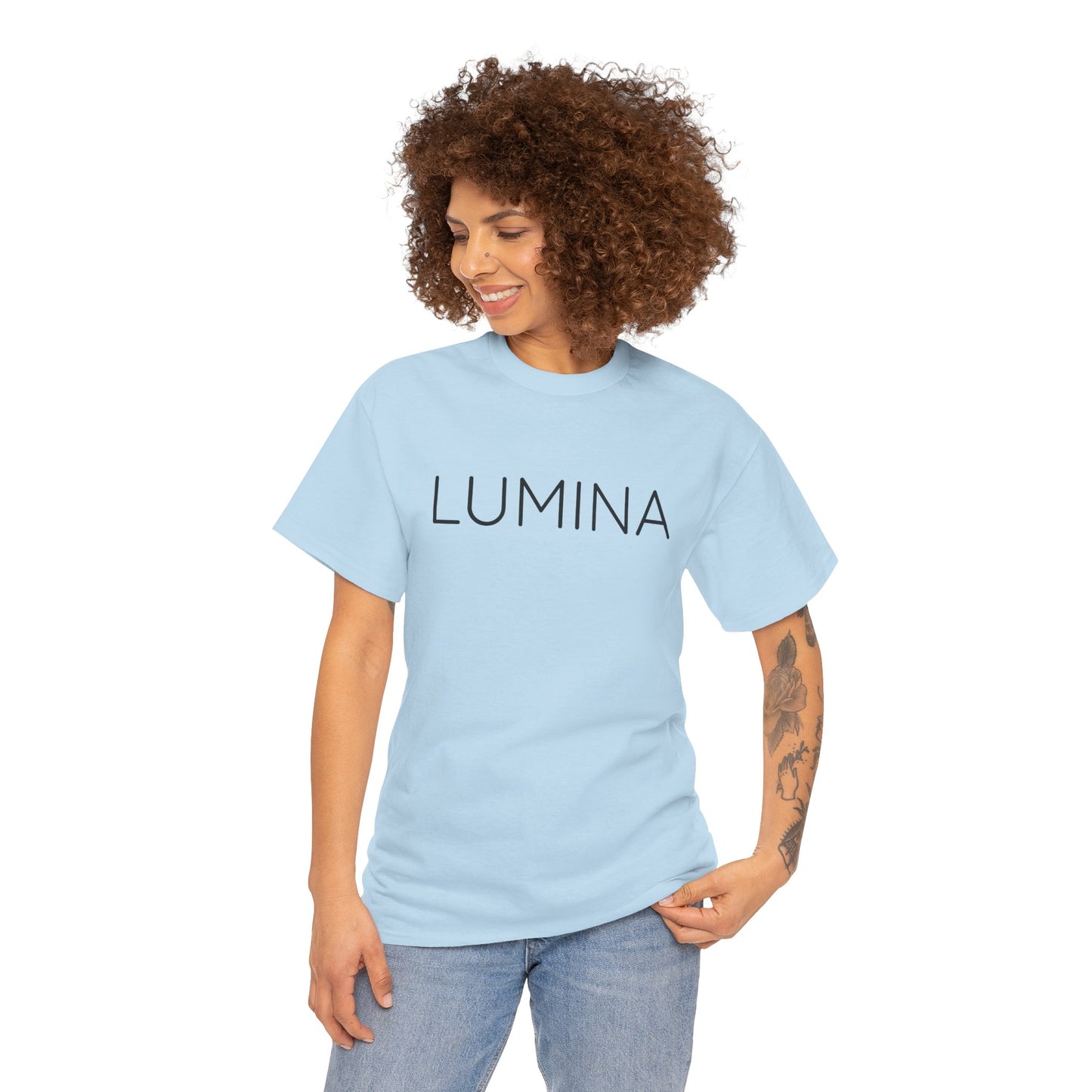 LUMINA T-Shirt Unisex (Brustprint) – Nachhaltiges Heavy Cotton Tee aus 100% Baumwolle, Streetwear Basic & Geschenkidee