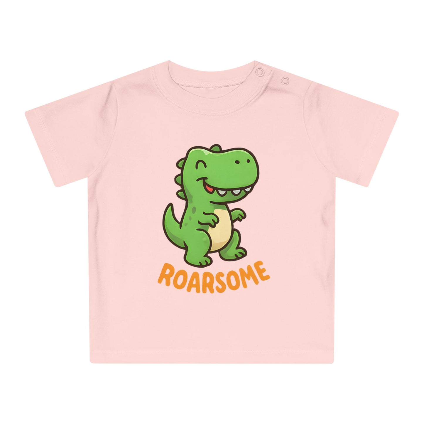 Baby T-Shirt „Roarsome Dino“ – Bio-Baumwolle, süßes Dinosaurier-Motiv, nachhaltige Babybekleidung
