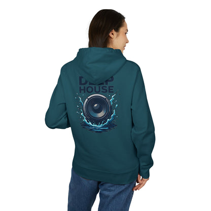 Deep House Hoodie (Rückenprint) – Stylischer Musik Hoodie mit Lautsprecher & Wasser Splash Design – Unisex EDM & Festival Streetwear