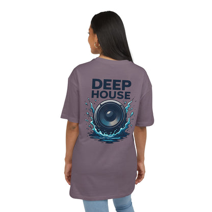 Deep House T-Shirt (Rückenprint) – Stylisches EDM Shirt mit Lautsprecher & Wasser Splash Motiv – Unisex Festival & Clubwear