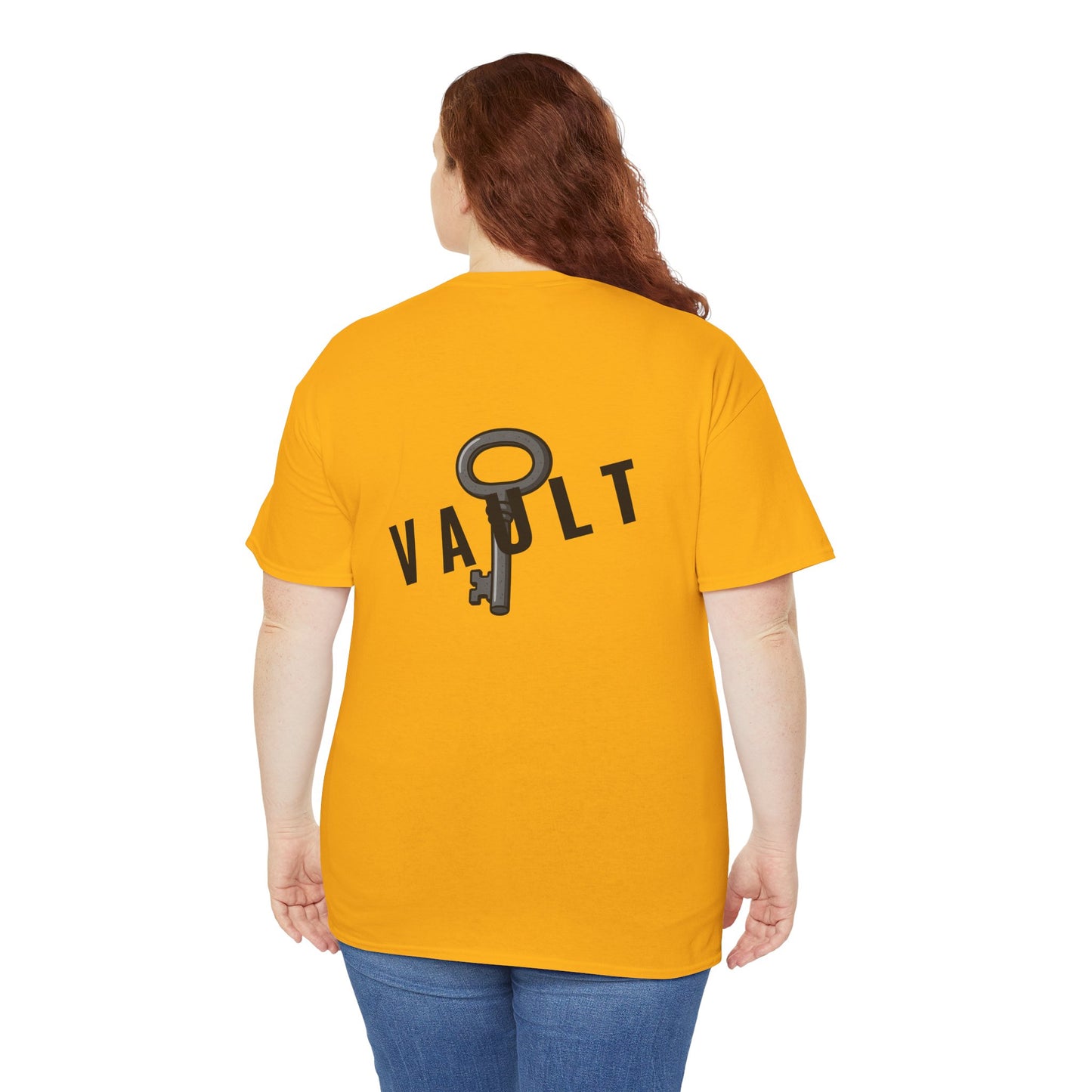 VAULT T-Shirt mit Schlüssel-Design (Rückenprint) – Unisex Heavy Cotton Tee | Nachhaltige Streetwear aus 100% Baumwolle