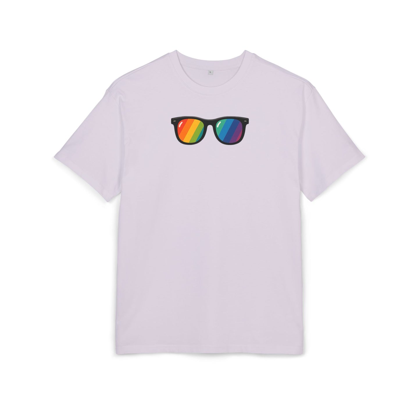 Regenbogen Sonnenbrille T-Shirt (Brustprint) – Buntes Retro Pride Design für Sommer & Festival