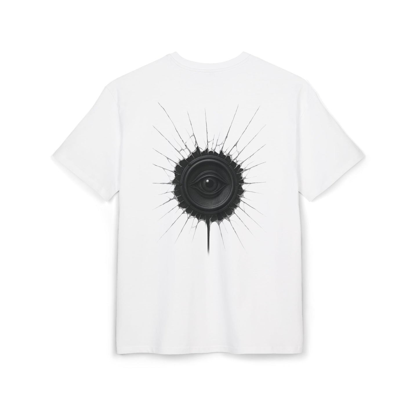 Surreal Sound T-Shirt – Lautsprecher mit Auge Design im Black & White Look – Unisex Streetwear für Musik- & Kunstfans