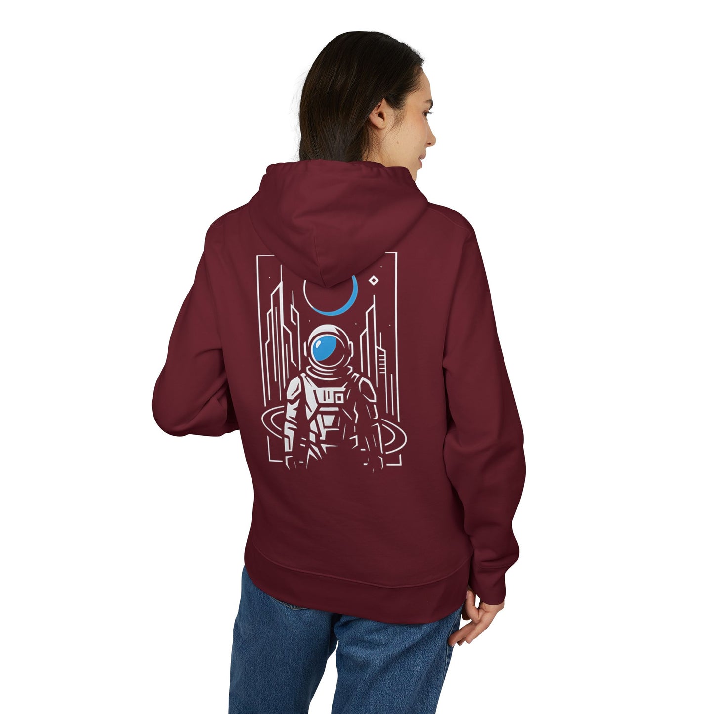 Futuristischer Astronaut Hoodie (Rückenprint) – Unisex Kapuzenpullover mit Space Design & Sci-Fi Motiv – Oversize Streetwear für Weltraum-Fans