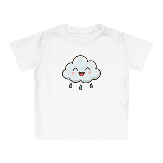 Baby T-Shirt „Happy Cloud“ – Niedliches Wolken-Motiv, Bio-Baumwolle, nachhaltige Babybekleidung für kleine Träumer