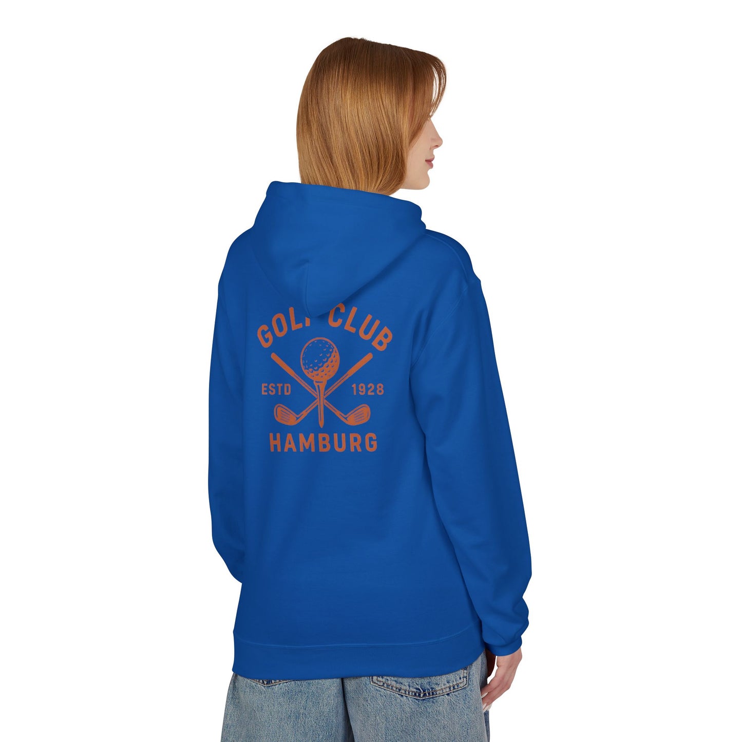 Vintage Golf Club Hamburg Hoodie (Rückenprint) – Retro Kapuzenpullover Estd. 1928 für Herren & Damen