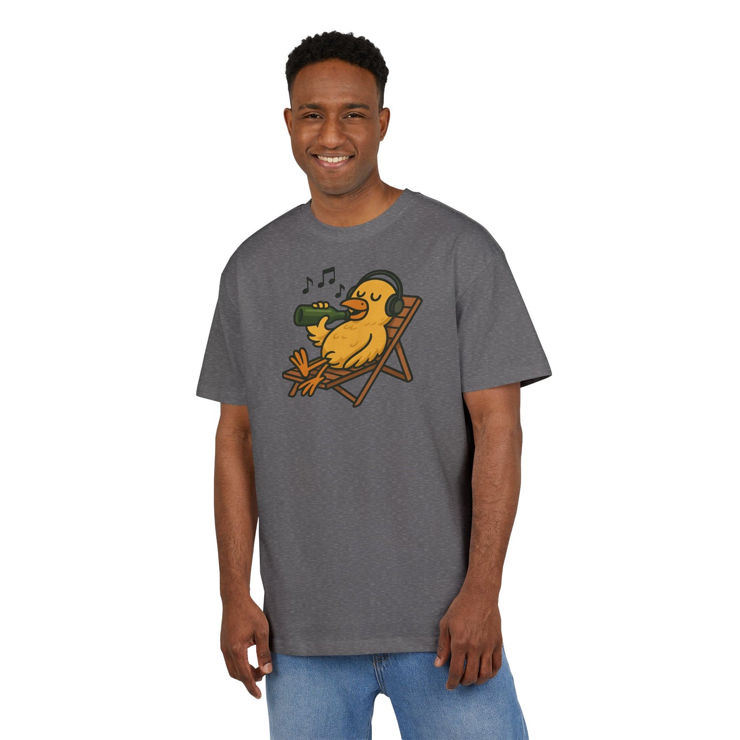 Chillente T-Shirt (Brustprint) – Lustiges Bier & Musik Motiv im Sommer-Look | Unisex Funshirt für Festival, Strand & Feierlaune