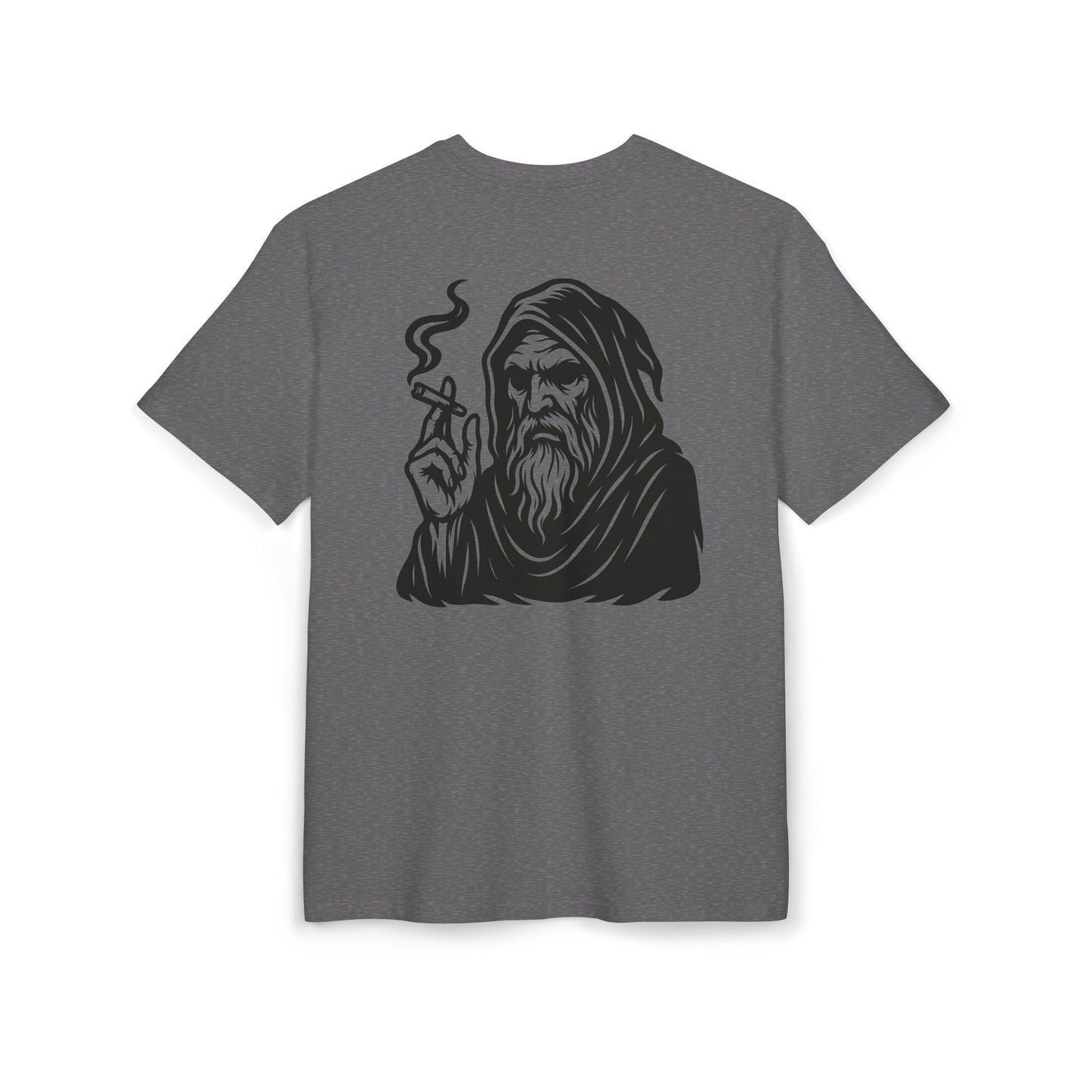 Mystic Wizard T-Shirt (Rückenprint)– Dunkler Magier mit Zigarre Motiv – Gothic Streetwear für Männer & Frauen