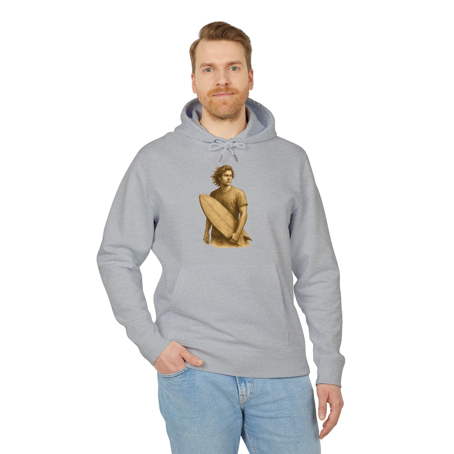 Surfer Hoodie Unisex (Brustprint) – Oversized Kapuzenpullover mit Surfer-Print | Retro Beach Style für Männer & Frauen