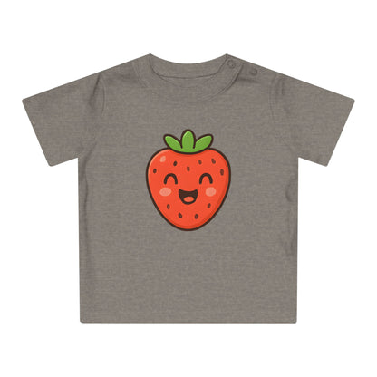 Baby T-Shirt „Sweet Strawberry“ – Süßes Erdbeer-Motiv, Bio-Baumwolle, nachhaltige Babybekleidung für kleine Fruchtliebhaber