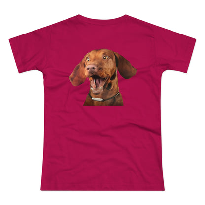 Happy Vizsla – Lustiges Hunde T-Shirt mit Vizsla-Motiv | Geschenk für Hundefans & Tierfreunde