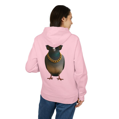 Gangster Taube Hoodie (Rückenprint) – Lustiger Streetstyle Kapuzenpullover mit Vogel Motiv – Oversize Unisex Hoodie für Herren & Damen