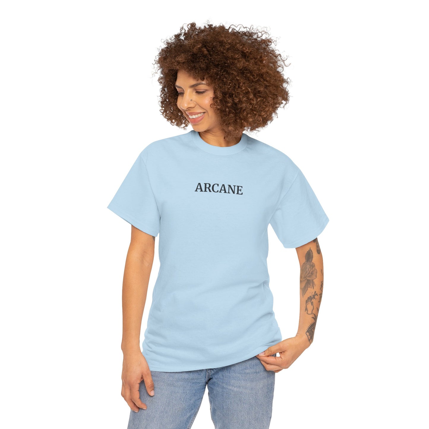 ARCANE T-Shirt (Brustprint) – Unisex Heavy Cotton Tee | Nachhaltige Streetwear aus 100% Baumwolle
