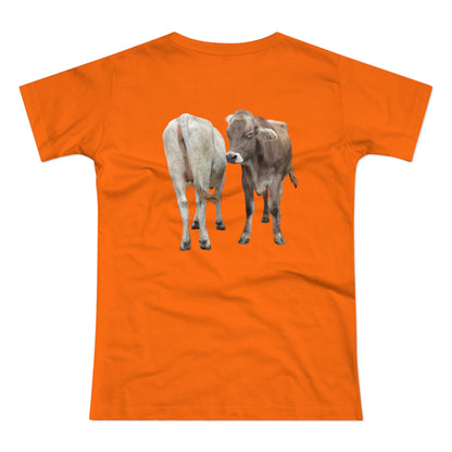 Zwei Kühe - Ein Blick zurück | Lustiges T-Shirt für Tierfreunde & Landeier mit Stil