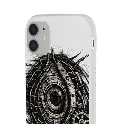 Biomechanisches Auge Handyhülle – Futuristisches Cyberpunk Design mit Zahnrädern & Kabeln | Schutzhülle für iPhone & Android