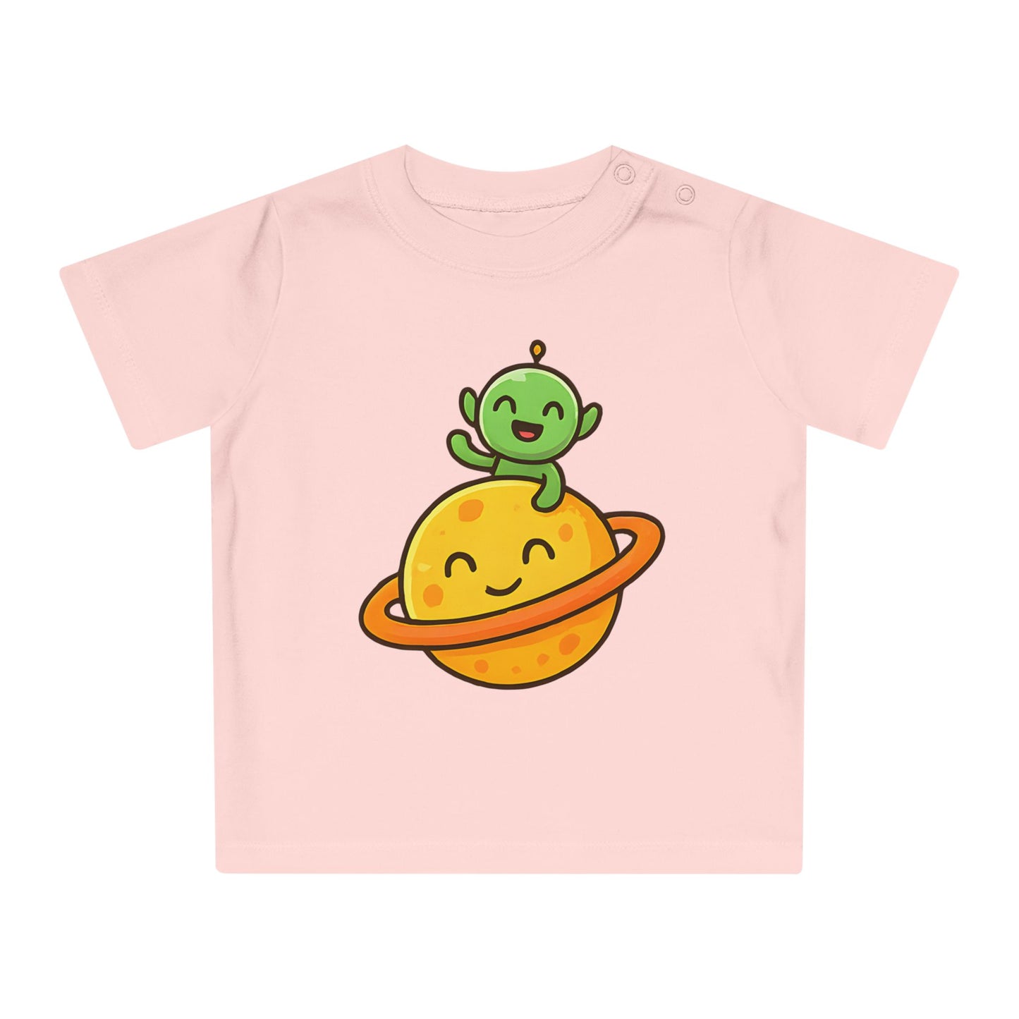 Baby T-Shirt „Space Buddy“ – Süßes Alien & Planet Motiv, Bio-Baumwolle, nachhaltige Weltraum-Babybekleidung