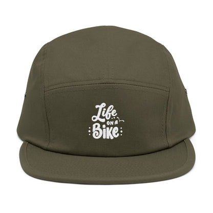Life on a Bike – 5-Panel Cap mit Stickerei