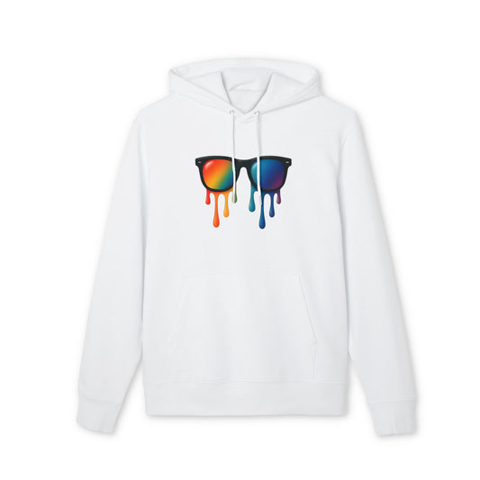 Melting Shades Hoodie (Brustprint) – Stylischer Unisex Hoodie mit bunter Sonnenbrille & Tropf-Effekt | Retro Streetwear für Sommer & Festival