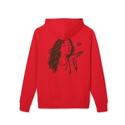 Kusshand Hoodie Unisex (Rückenprint) – Romantischer Love Hoodie mit Herz Motiv, Stylisches Geschenk für Valentinstag & Paare