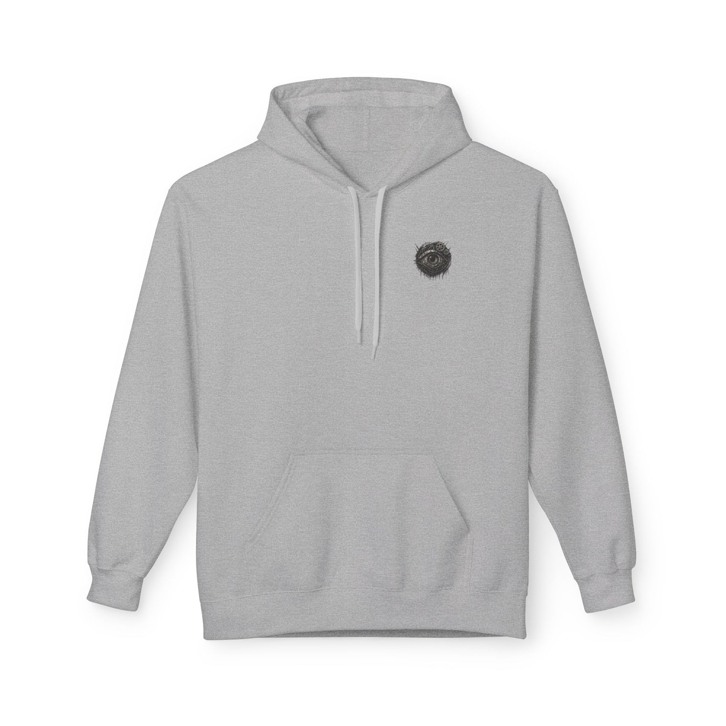 Biomechanisches Auge Hoodie Unisex – Cyberpunk Kapuzenpullover mit Zahnrädern & Kabeln | Futuristischer Techwear Look
