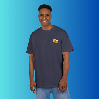 Smiley mit Bier (Brustprint) – Lustiges Party T-Shirt für Bierliebhaber | Unisex Funshirt