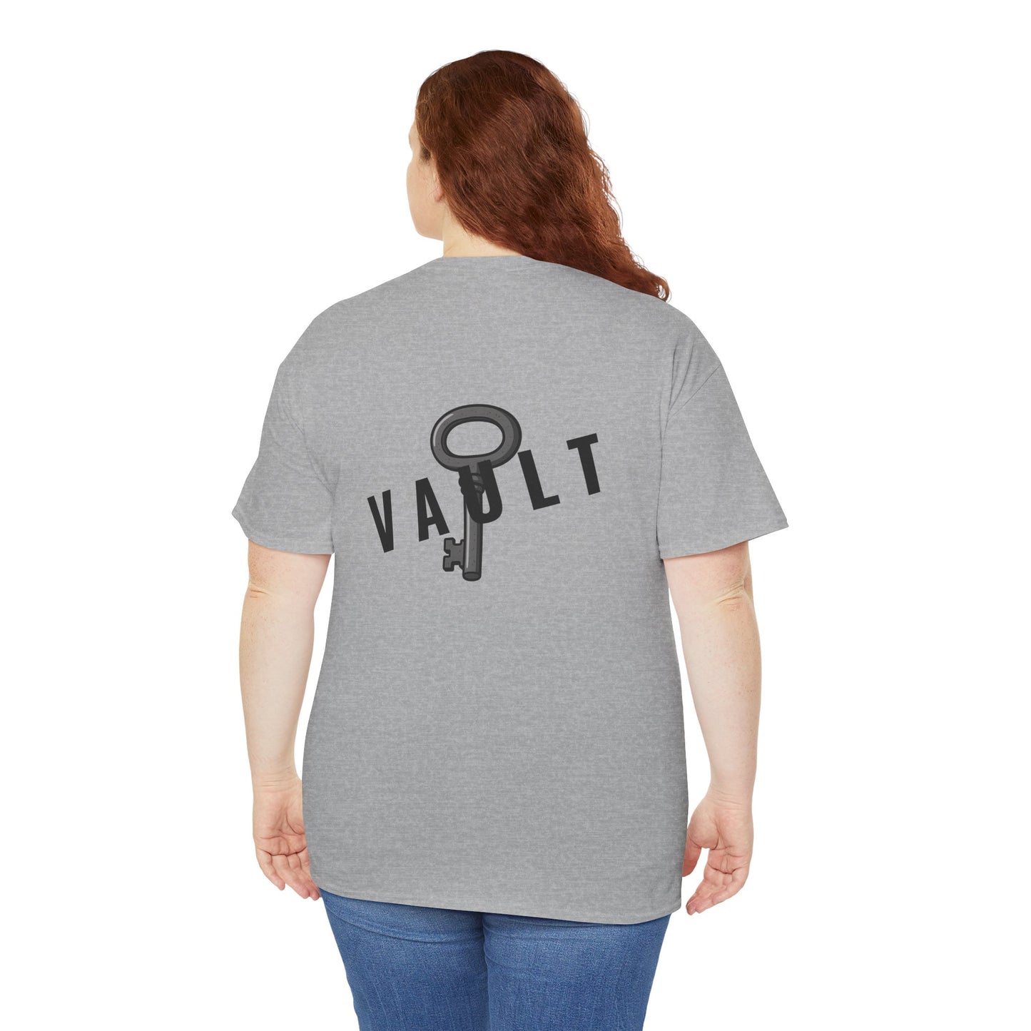VAULT T-Shirt mit Schlüssel-Design (Rückenprint) – Unisex Heavy Cotton Tee | Nachhaltige Streetwear aus 100% Baumwolle