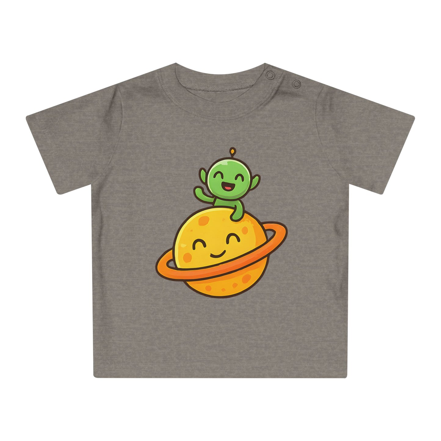 Baby T-Shirt „Space Buddy“ – Süßes Alien & Planet Motiv, Bio-Baumwolle, nachhaltige Weltraum-Babybekleidung
