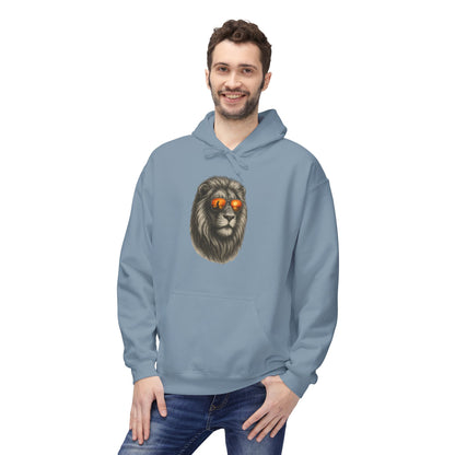 Löwen Hoodie Unisex (Brustprint) – Stylischer Kapuzenpullover mit Sonnenbrillen-Löwe | Tiermotiv Streetwear für Damen & Herren