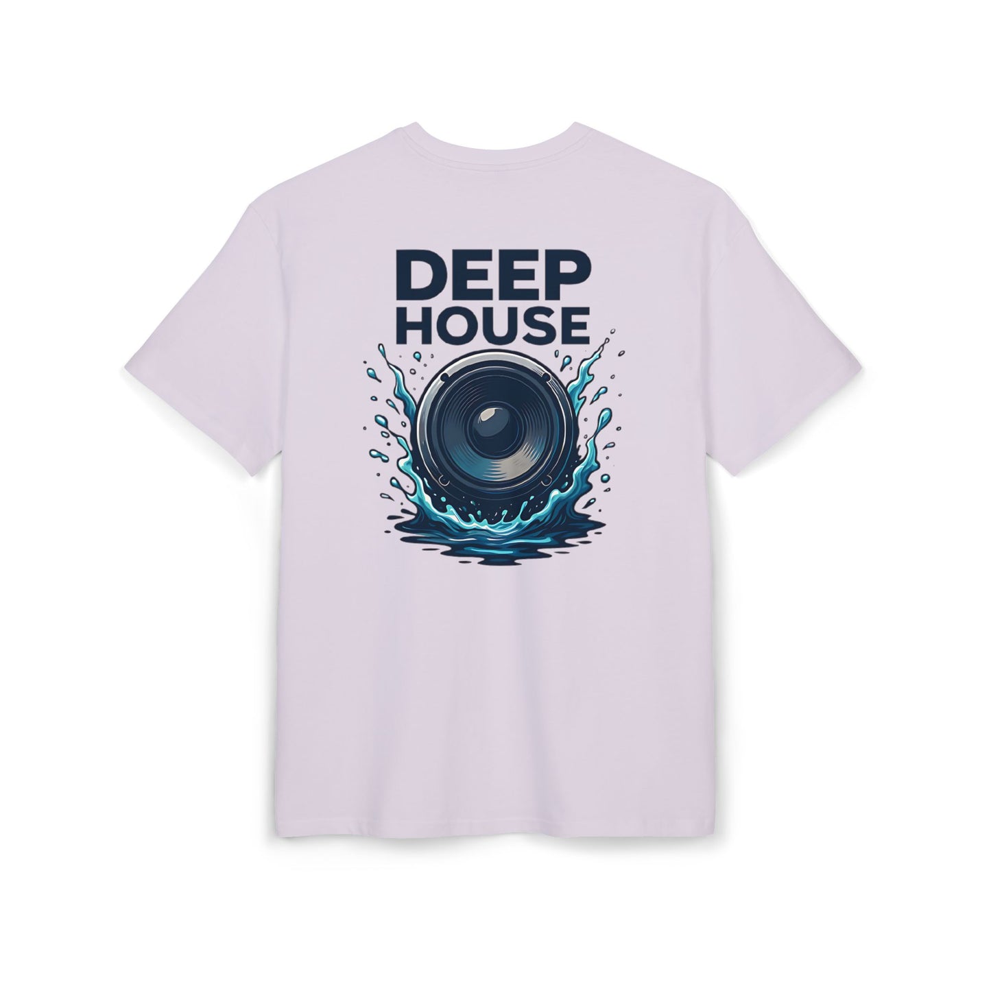 Deep House T-Shirt (Rückenprint) – Stylisches EDM Shirt mit Lautsprecher & Wasser Splash Motiv – Unisex Festival & Clubwear