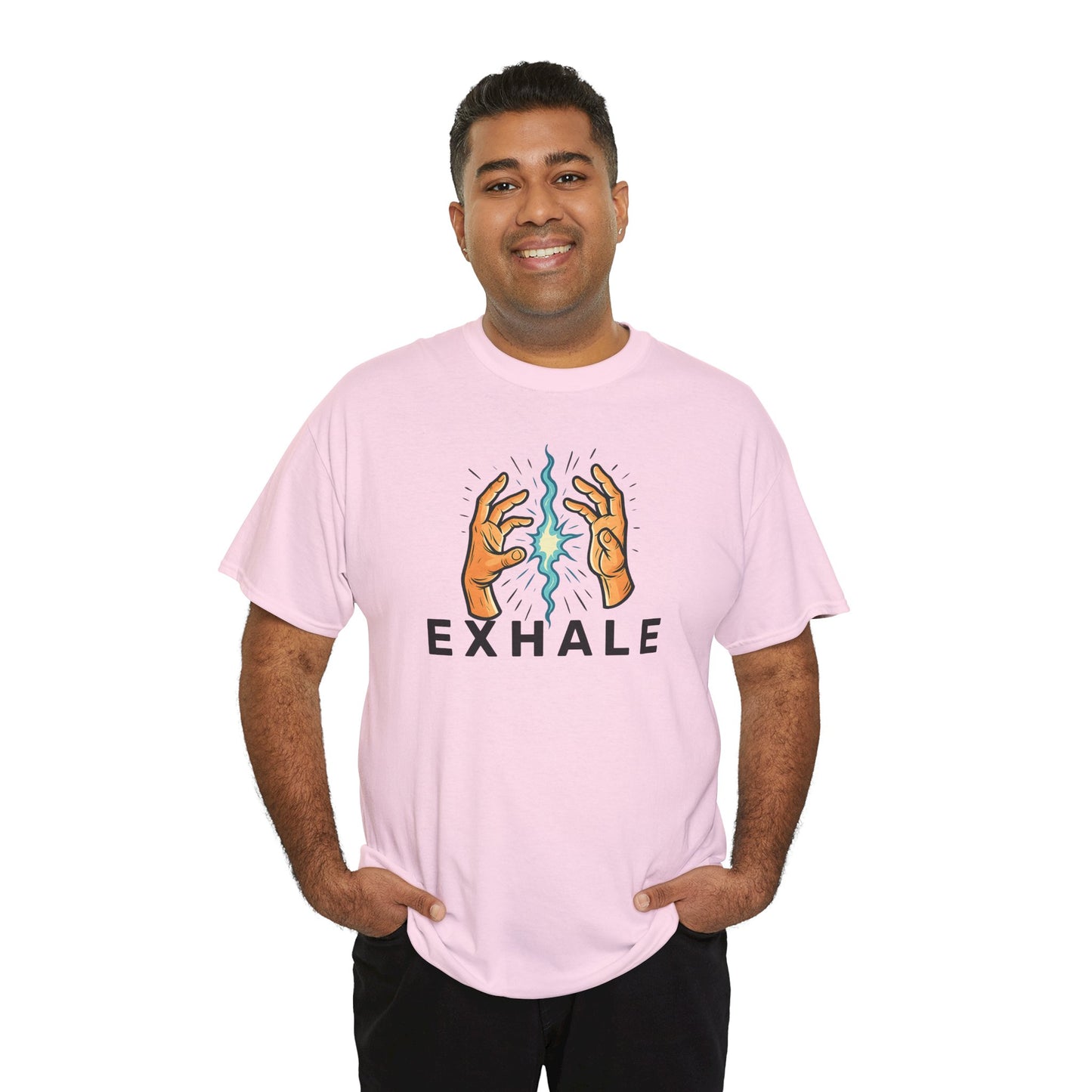 EXHALE T-Shirt (Brustprint) – Unisex Heavy Cotton Tee | Nachhaltige Streetwear mit Statement-Design