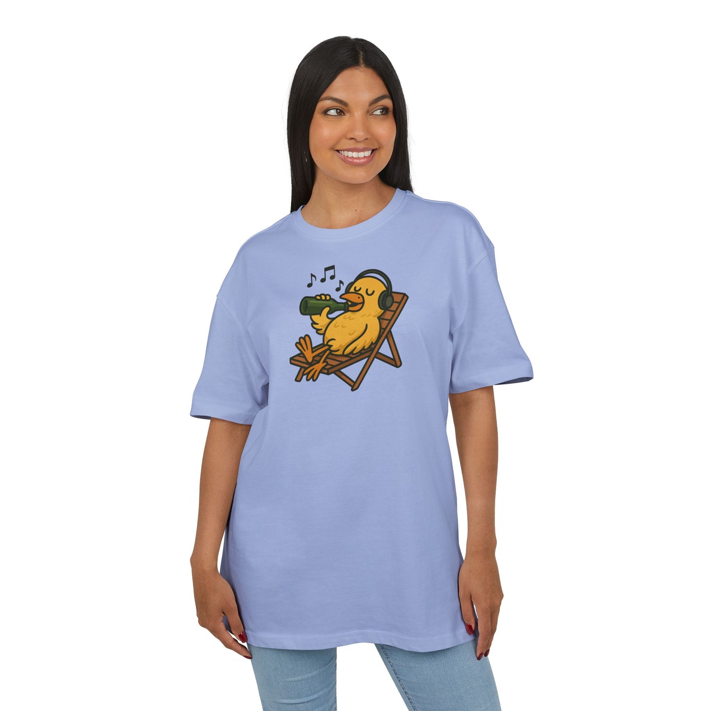 Chillente T-Shirt (Brustprint) – Lustiges Bier & Musik Motiv im Sommer-Look | Unisex Funshirt für Festival, Strand & Feierlaune