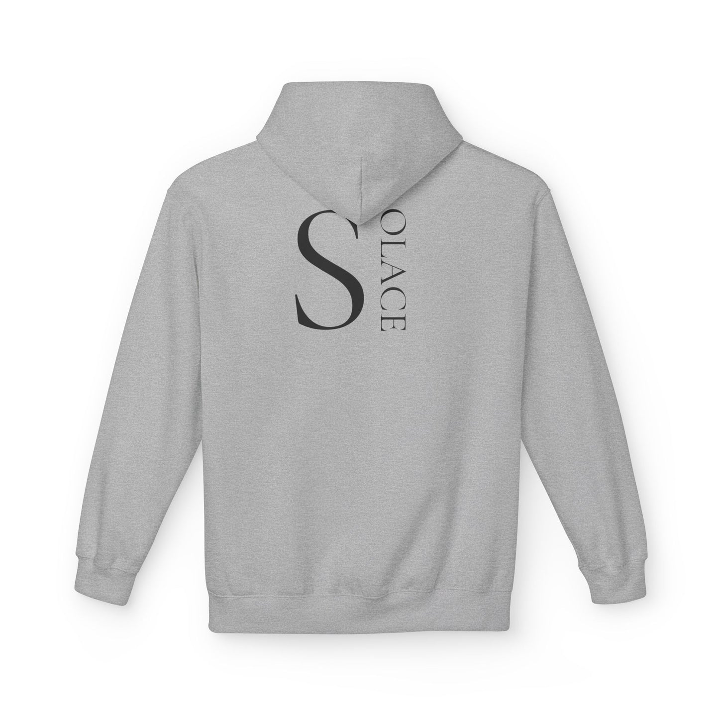 SOLACE Hoodie Unisex (Brustprint) – Nachhaltiger Midweight Fleece Kapuzenpullover mit Kängurutasche, Fair & OEKO-TEX zertifiziert