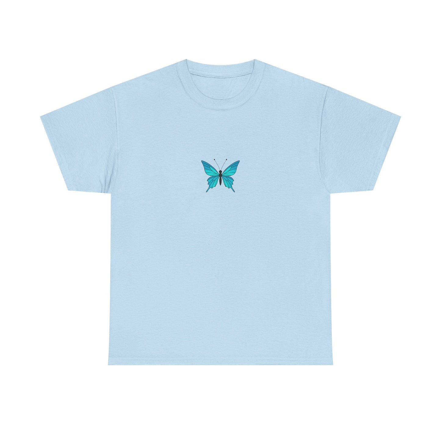 Blauer Schmetterling T-Shirt Unisex (Brustprint) – Farbintensives Butterfly Design | Natur-inspiriertes Shirt aus Baumwolle